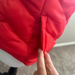 Red puffer vest